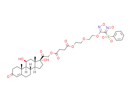 succinic acid 2-[2-(4-benzenesulfonyl-5-oxy-furazan-3-yloxy)-ethoxy]-ethyl ester 2-(11,17-dihydroxy-10,13-dimethyl-3-oxo-2,3,6,7,8,9,10,11,12,13,14,15,16,17-tetradecahydro-1H-cyclopenta[a]phenanthren-17-yl)-2-oxo-ethyl ester