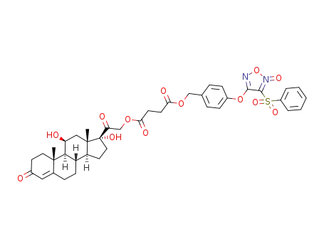 succinic acid 4-(4-benzenesulfonyl-5-oxy-furazan-3-yloxy)-benzyl ester 2-(11,17-dihydroxy-10,13-dimethyl-3-oxo-2,3,6,7,8,9,10,11,12,13,14,15,16,17-tetradecahydro-1H-cyclopenta[a]phenanthren-17-yl)-2-oxo-ethyl ester
