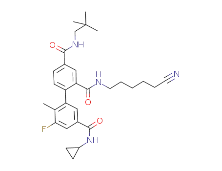 N2-(5-cyanopentyl)-N3'-cyclopropyl-N4-(2,2-dimethylpropyl)-5'-fluoro-6'-methyl-2,3',4-biphenyltricarboxamide