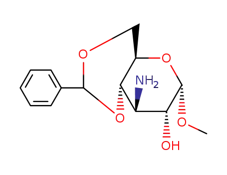 Molecular Structure of 4603-89-8 (Methyl 3-amino-4-O,6-O-benzylidene-3-deoxy-α-D-glucopyranoside)