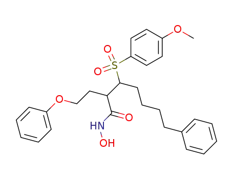 (+/-)-(2R*,3R*)-3-(4-Methoxybenzenesulfonyl)-7-phenyl-2-(2-phenoxyethyl)heptanoic acid hydroxyamide