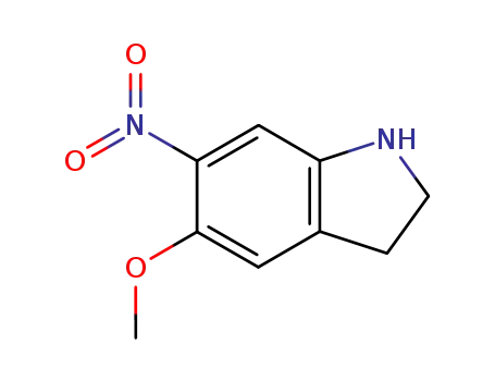 Molecular Structure of 23772-38-5 (5-Methoxy-6-nitro-2,3-dihydro-1H-indole)