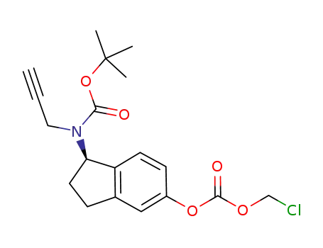 carbonic acid chloromethyl ester 3-R-(N-Boc-prop-2-ynylamino)-indan-5-yl ester