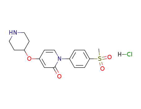 1-(4-(methylsulfonyl)phenyl)-4-(piperidin-4-yloxy)pyridin-2(1H)-one hydrochloride