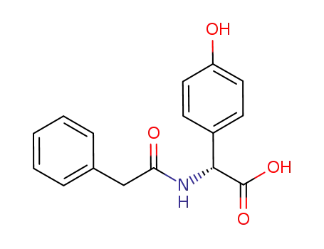 Molecular Structure of 54582-01-3 ((R)-(4-hydroxyphenyl)(phenylacetamido)acetic acid)