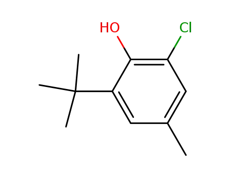 Molecular Structure of 13395-07-8 (Phenol, 2-chloro-6-(1,1-dimethylethyl)-4-methyl-)