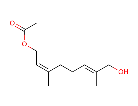 Molecular Structure of 70238-37-8 (2,6-Octadiene-1,8-diol, 2,6-dimethyl-, 8-acetate, (Z,E)-)