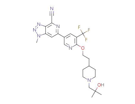 6-(6-(2-(1-(2-hydroxy-2-methylpropyl)piperidin-4-yl)ethoxy)-5-(trifluoromethyl)pyridin-3-yl)-1-methyl-1H-[1,2,3]triazolo[4,5-c]pyridine-4-carbonitrile