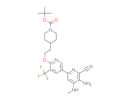 tert-butyl 4-(2-(5-amino-6-cyano-4-(methylamino)-5'-(trifluoromethyl)-2,3'-bipyridin-6'-yloxy)ethyl)piperidine-1-carboxylate