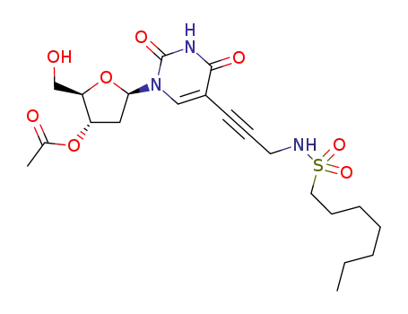 N-(3-(5-(3'-O-Acetyl-2'-deoxyuridine))prop-2-ynyl)heptane-1-sulfonamide