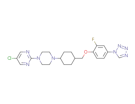5-chloro-2-(4-((1r,4r)-4-((2-fluoro-4-(1H-tetrazol-1-yl)phenoxy)methyl)cyclohexyl)piperazin-1-yl)pyrimidine