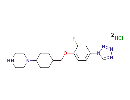 1-((1r,4r)-4-((2-fluoro-4-(1H-tetrazol-1-yl)phenoxy)methyl)cyclohexyl)piperazine dihydrochloride