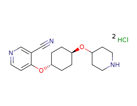 4-((1r,4r)-4-(piperidin-4-yloxy)cyclohexyloxy)nicotinonitrile dihydrochloride