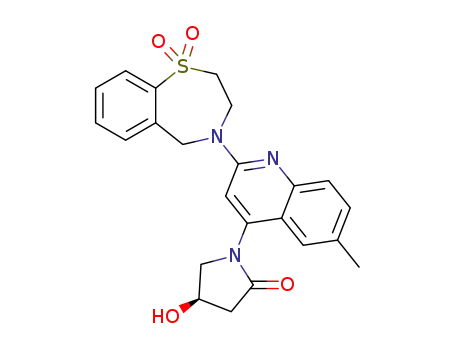 (4R)-1-[2-(1,1-dioxido-2,3-dihydro-1,4-benzothiazepin-4(5H)-yl)-6-methylquinolin-4-yl]-4-hydroxypyrrolidin-2-one