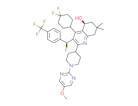 (-)-(5S)-4-(4,4-difluorocyclohexyl)-3-{(S)-fluoro[4-(trifluoromethyl)phenyl]methyl}-2-[1-(5-methoxypyrimidin-2-yl)piperidin-4-yl]-7,7-dimethyl-5,6,7,8-tetrahydroquinolin-5-ol