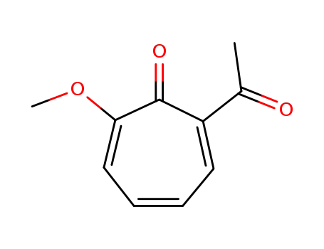 Molecular Structure of 72030-45-6 (2,4,6-Cycloheptatrien-1-one, 2-acetyl-7-methoxy-)