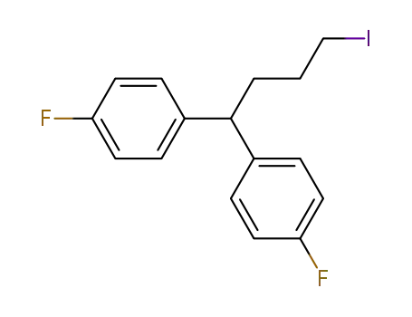 Molecular Structure of 51787-79-2 (1,1'-(4-iodobutylidene)bis[4-fluorobenzene])