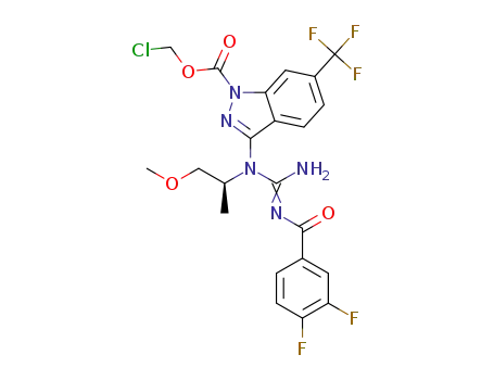 (S)-chloromethyl 3-(2-(3,4-difluorobenzoyl)-3-(1-methoxypropan-2-yl)guanidino)-6-(trifluoromethyl)-1H-indazole-1-carboxylate