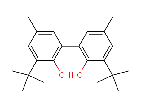 Molecular Structure of 6390-59-6 ([1,1'-Biphenyl]-2,2'-diol, 3,3'-bis(1,1-dimethylethyl)-5,5'-dimethyl-)