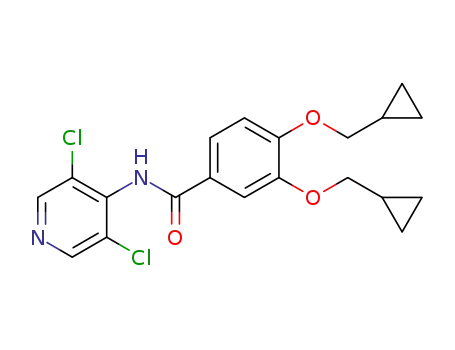 3,4-bis(cyclopropylmethoxy)-N-(3,5-dichloropyridin-4-yl) benzamide