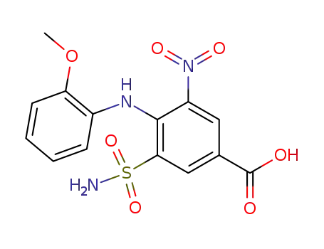 4-(o-methoxyanilino)-3-nitro-5-sulphamyl-benzoic acid