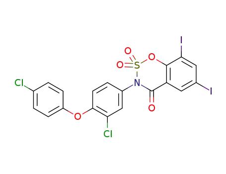 3-(3-chloro-4-(4-chlorophenoxy)phenyl)-6,8-diiodobenzo[e][1,2,3]oxathiazin-4(3H)-one-2,2-dioxide