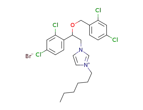 1-(2-((2,4-dichlorobenzyl)oxy)-2-(2,4-dichlorophenyl)ethyl)-3-hexyl-1H-imidazol-3-ium bromide