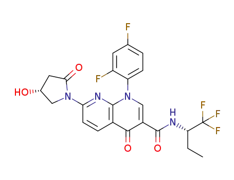 1-(2,4-difluorophenyl)-7-[(4R)-4-hydroxy-2-oxopyrrolidin-1-yl]-4-oxo-N-[(2S)-1,1,1-trifluorobutan-2-yl]-1,4-dihydro-1,8-naphthyridine-3-carboxamide