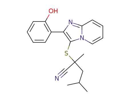 2-((2-(2-hydroxyphenyl)imidazo[1,2-a]pyridin-3-yl)thio)-2,4-dimethylpentanenitrile