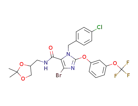 4-bromo-1-[(4-chlorophenyl)methyl]-N-[(2,2-dimethyl-1,3-dioxolan-4-yl)methyl]-2-[3-(trifluoromethoxy)phenoxy]-1H-imidazole-5-carboxamide