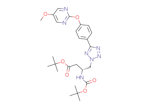 tert-butyl (R)-3-((tert-butoxycarbonyl)amino)-4-(5-(4-((5-methoxypyrimidin-2-yl)oxy)phenyl)-2H-tetrazol-2-yl)butanoate