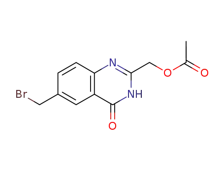 Molecular Structure of 112889-01-7 (4(1H)-Quinazolinone, 2-[(acetyloxy)methyl]-6-(bromomethyl)-)