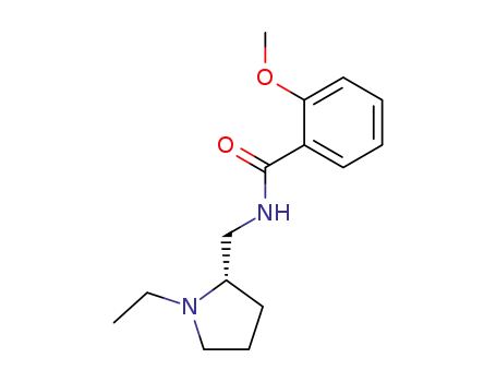 Molecular Structure of 96382-88-6 (Benzamide, N-[[(2S)-1-ethyl-2-pyrrolidinyl]methyl]-2-methoxy-)