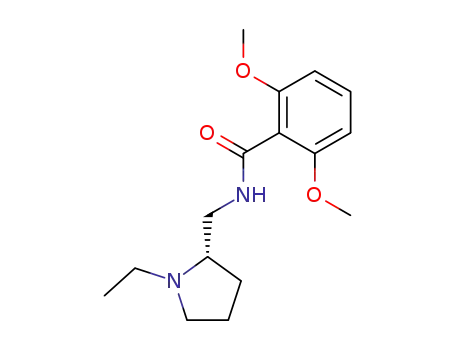 Molecular Structure of 96947-76-1 (Benzamide, N-[(1-ethyl-2-pyrrolidinyl)methyl]-2,6-dimethoxy-, (S)-)
