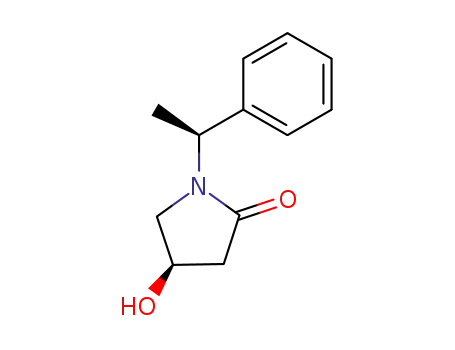 Molecular Structure of 131653-48-0 (2-Pyrrolidinone, 4-hydroxy-1-[(1S)-1-phenylethyl]-, (4R)-)