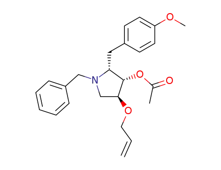 (2R,3S,4S)-3-acetoxy-4-allyloxy-1-benzyl-2-(p-methoxybenzyl)pyrrolidine