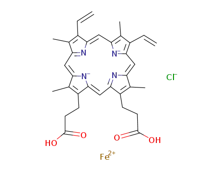(SP-5-13)-chloro(7,12-diethenyl-3,8,13,17-tetramethyl-21H,23H-porphine-2,18-dipropanoato(4-)-N21,N22,N23,N24)-ferrate(2-), dihydrogen