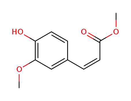 Molecular Structure of 34298-89-0 (2-Propenoic acid, 3-(4-hydroxy-3-methoxyphenyl)-, methyl ester, (Z)-)