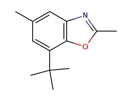 Molecular Structure of 139656-59-0 (Benzoxazole, 7-(1,1-dimethylethyl)-2,5-dimethyl-)
