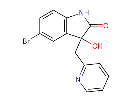 Molecular Structure of 99304-31-1 (5-bromo-3-hydroxy-3-(2-pyridinylmethyl)-1,3-dihydro-2H-indol-2-one)