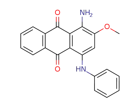 Molecular Structure of 90791-37-0 (1-amino-2-methoxy-4-(phenylamino)anthracene-9,10-dione)