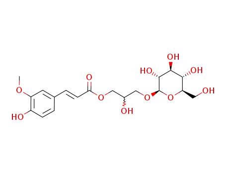 (E)-3-(4-Hydroxy-3-methoxy-phenyl)-acrylic acid 2-hydroxy-3-((2R,3R,4S,5S,6R)-3,4,5-trihydroxy-6-hydroxymethyl-tetrahydro-pyran-2-yloxy)-propyl ester