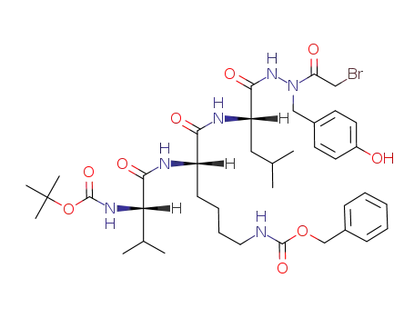 1-(N-tert-butyloxycarbonyl-L-valyl-Nε-benzyloxycarbonyl-L-lysyl-L-leucyl)-2-(4-hydroxybenzyl)-2-bromoacetyl hydrazine