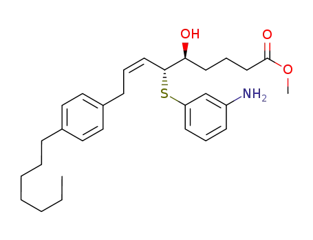 (Z)-(5S,6R)-6-(3-Amino-phenylsulfanyl)-9-(4-heptyl-phenyl)-5-hydroxy-non-7-enoic acid methyl ester