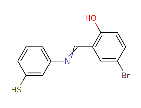 Molecular Structure of 115695-35-7 (Phenol, 4-bromo-2-[[(3-mercaptophenyl)imino]methyl]-)
