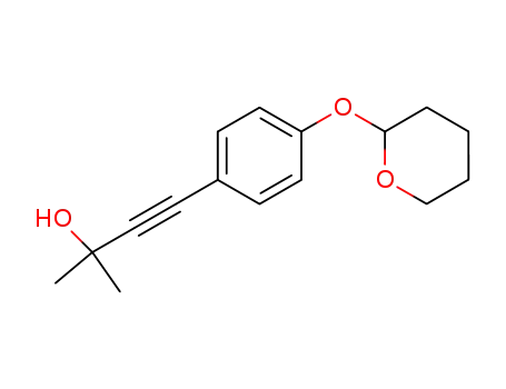 Molecular Structure of 119754-13-1 (3-Butyn-2-ol, 2-methyl-4-[4-[(tetrahydro-2H-pyran-2-yl)oxy]phenyl]-)