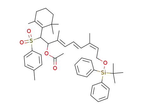 9-(2',6',6'-trimethylcyclohex-1'-enyl)-8-acetoxy-1-tert-butyldiphenylsiloxy-3,7-dimethyl-9-(p-tolylsulfonyl)nona-2Z,4E,6E-triene