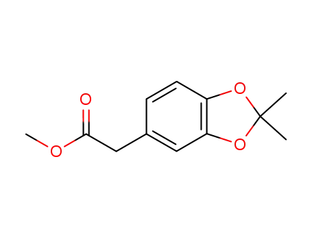 Molecular Structure of 38515-62-7 (1,3-Benzodioxole-5-acetic acid, 2,2-dimethyl-, methyl ester)