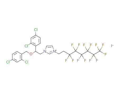 3-[2-(2,4-dichloro-benzyloxy)-2-(2,4-dichloro-phenyl)-ethyl]-1-(3,3,4,4,5,5,6,6,7,7,8,8,8-tridecafluoro-octyl)-3H-imidazol-1-ium; iodide