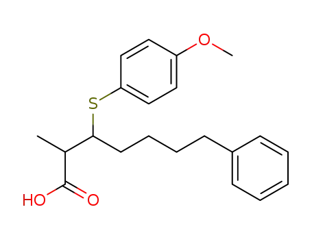 Molecular Structure of 193550-75-3 (Benzeneheptanoic acid, b-[(4-methoxyphenyl)thio]-a-methyl-)